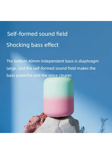 Portable Bluetooth-compatible Speaker Wireless Waterproof Music Speaker Support TF Card BT2939 - White &amp; Blue Gradient