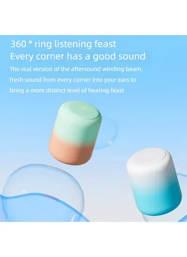 Portable Bluetooth-compatible Speaker Wireless Waterproof Music Speaker Support TF Card BT2939 - White &amp; Blue Gradient