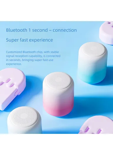 Portable Bluetooth-compatible Speaker Wireless Waterproof Music Speaker Support TF Card BT2939 - White &amp; Blue Gradient