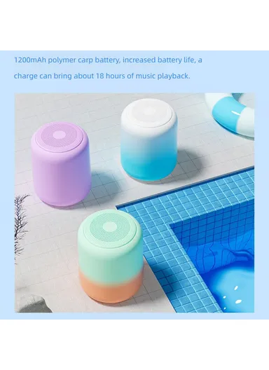 Portable Bluetooth-compatible Speaker Wireless Waterproof Music Speaker Support TF Card BT2939 - White &amp; Blue Gradient