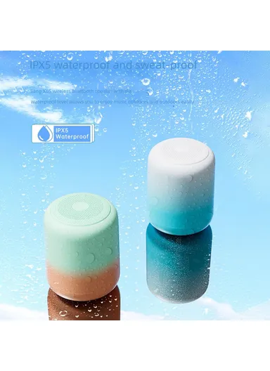 Portable Bluetooth-compatible Speaker Wireless Waterproof Music Speaker Support TF Card BT2939 - White &amp; Blue Gradient