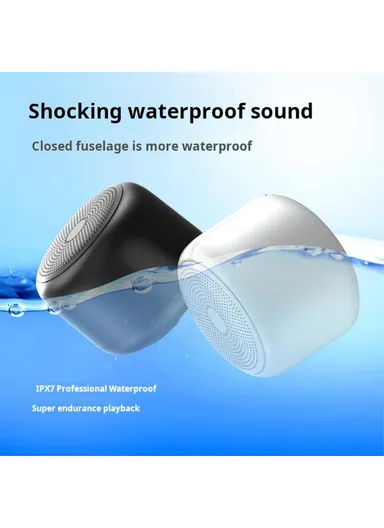 Portable Wireless Bluetooth-compatible Speaker Outdoor Waterproof Mini Music Subwoofer BT2602 - White &amp; Pink Gradient