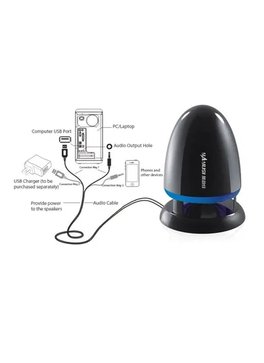 Mini Speaker 3.5mm Audio Speaker with LED Light Non-Slip Wired Sound Amplifier for Desktop A801 