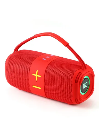 Wireless Bluetooth-compatible Speaker Portable TWS Subwoofer with Handle TG-668- Red