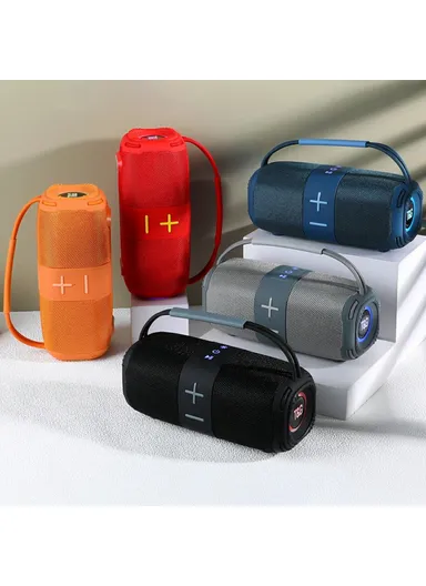 Wireless Bluetooth-compatible Speaker Portable TWS Subwoofer with Handle TG-668- Red