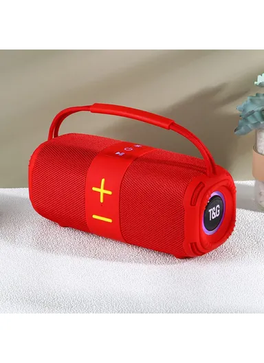 Wireless Bluetooth-compatible Speaker Portable TWS Subwoofer with Handle TG-668- Red