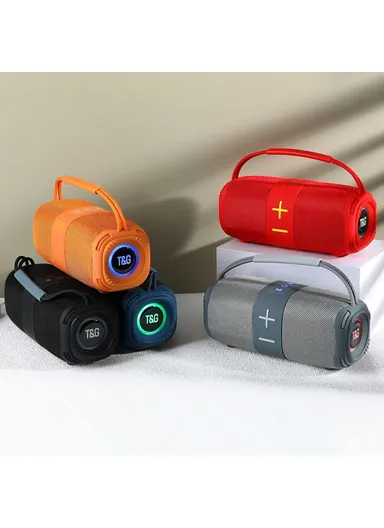 Wireless Bluetooth-compatible Speaker Portable TWS Subwoofer with Handle TG-668- Red