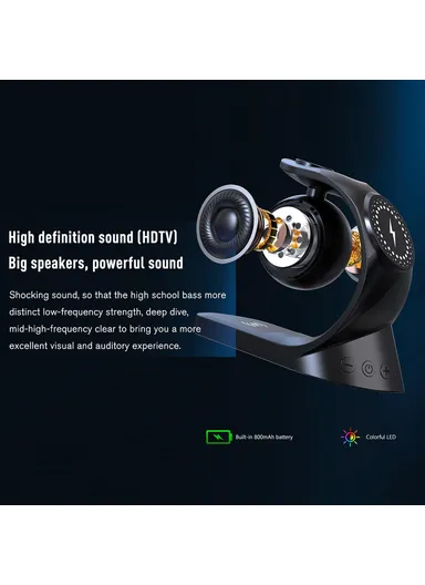 Multifunction Bluetooth-compatible Speaker Atmosphere Light 15W Magnetic Phone Wireless Charger 2406 - White