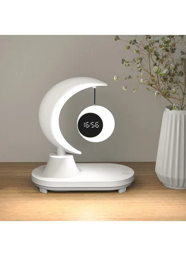 Bluetooth-compatible Speaker Bedside Lamp 7 Color Changing Atmosphere Night Light with Digital Clock Display