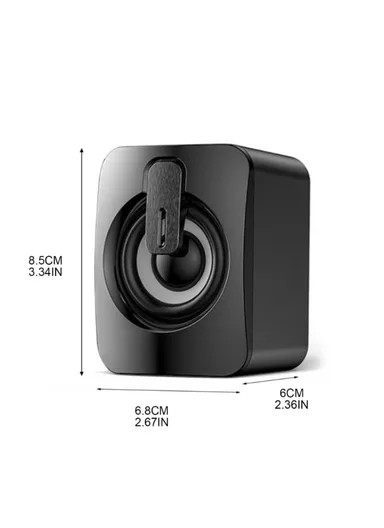 2PCS A2 Mini USB Wired Desktop Speaker Computer Laptop Volume Adjustable Subwoofer with Colorful Light