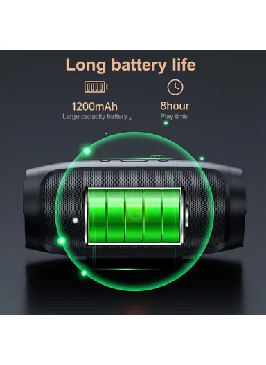 800mAh Portable Rechargeable Bluetooth Speaker Heavy Bass Wireless Music Subwoofer Support TF Card U-Disk J006 - Red