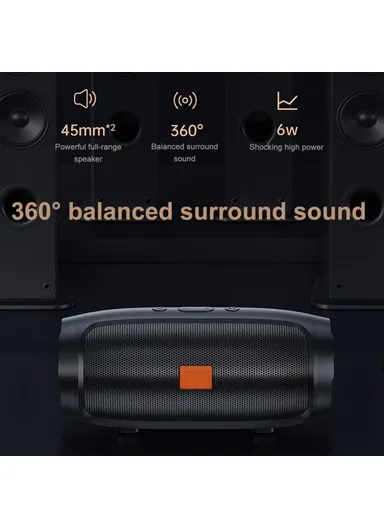 800mAh Portable Rechargeable Bluetooth Speaker Heavy Bass Wireless Music Subwoofer Support TF Card U-Disk J006 - Red