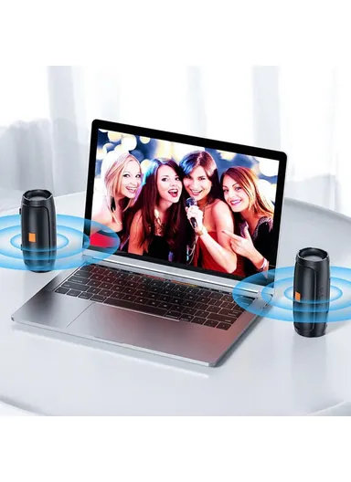 800mAh Portable Rechargeable Bluetooth Speaker Heavy Bass Wireless Music Subwoofer Support TF Card U-Disk J006 - Red