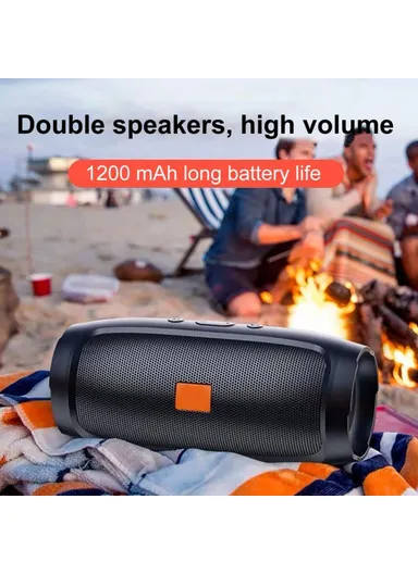 800mAh Portable Rechargeable Bluetooth Speaker Heavy Bass Wireless Music Subwoofer Support TF Card U-Disk J006 - Red