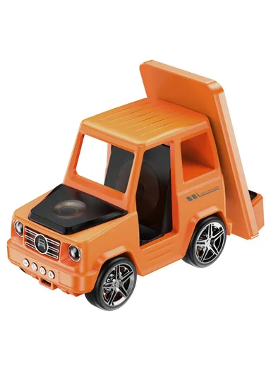 15W 6-in-1 Car Shape Desktop Wireless Charger Bluetooth-compatible Speaker Clock Atmosphere Light G63 - Orange