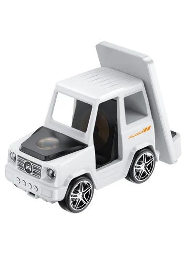 15W 6-in-1 Car Shape Desktop Wireless Charger Bluetooth-compatible Speaker Clock Atmosphere Light G63 - White