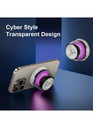 Portable Bluetooth-compatible Speaker 15W Magnetic Wireless Charger Subwoofer with RGB Ambient Light R9 - White