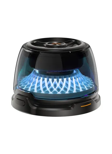 Portable Bluetooth-compatible Speaker 15W Magnetic Wireless Charger Subwoofer with RGB Ambient Light R9 - Black