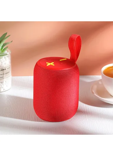 Portable Rechargeable Boombox Bluetooth-Compatible Speaker FM Radio Support U-Disk TF Card TG673 - Red
