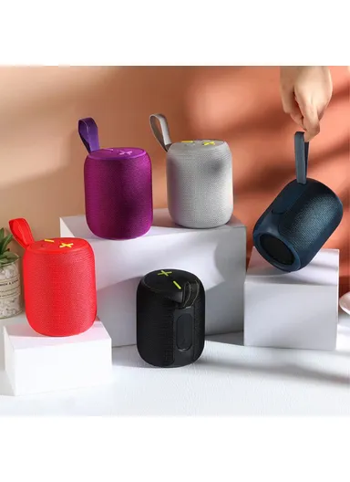 Portable Rechargeable Boombox Bluetooth-Compatible Speaker FM Radio Support U-Disk TF Card TG673 - Red