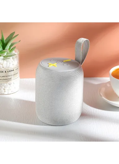 Portable Rechargeable Boombox Bluetooth-Compatible Speaker FM Radio Support U-Disk TF Card TG673 - Grey