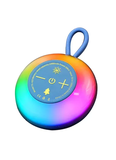 Portable Outdoor Bluetooth-Compatible Speaker IPX6 Waterproof LED Light Wireless Loudspeaker TG-422- Blue