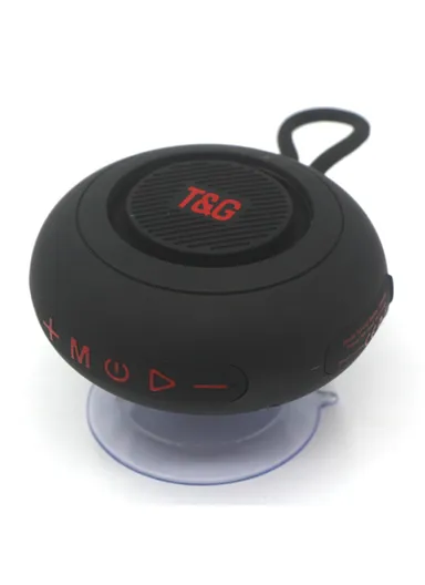 Bathroom Waterproof Suction Cup, Bluetooth-Compatible Speaker Portable, TWS Wireless, Audio Player Support TF Card TG442- Black