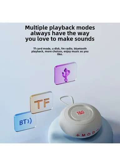 Bathroom Waterproof Suction Cup, Bluetooth-Compatible Speaker Portable, TWS Wireless, Audio Player Support TF Card TG442- Black