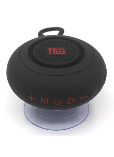 Bathroom Waterproof Suction Cup, Bluetooth-Compatible Speaker Portable, TWS Wireless, Audio Player Support TF Card TG442- Black