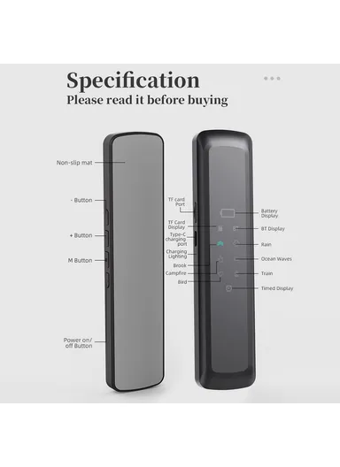 Portable Bone Conduction, Sleep Aid Music Box, Wireless Bluetooth-Compatible Under Pillow Speaker SMB-05 - White