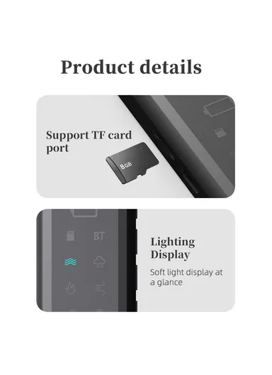 Portable Bone Conduction, Sleep Aid Music Box, Wireless Bluetooth-Compatible Under Pillow Speaker SMB-05 - Black