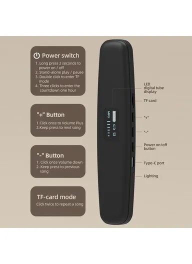 Smart Sleep Aid Under-Pillow Music Box, Bone Conduction Wireless Bluetooth-Compatible Speaker SMB-06 - White