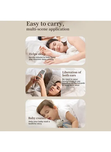 Smart Sleep Aid Under-Pillow Music Box, Bone Conduction Wireless Bluetooth-Compatible Speaker SMB-06 - Pink