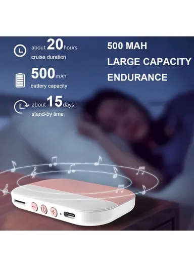 Bone Conduction Under-Pillow Speaker, Bluetooth-Compatible Sleep Aid Mini Music Box SMB-02 - Pink