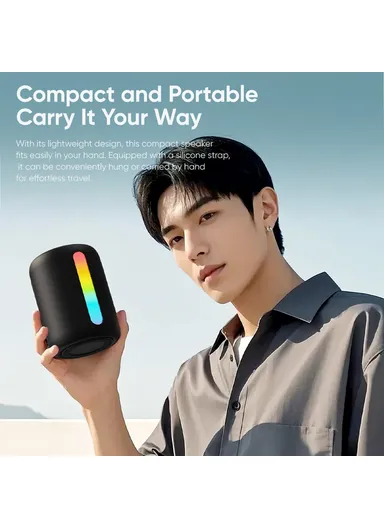 Fabric Mesh BT Speaker with Ambient Light Stereo Sound Multi-Connection Portable Speaker S56