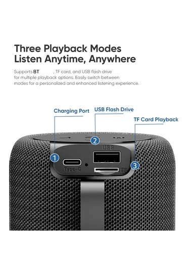 Fabric Mesh BT Speaker with Ambient Light Stereo Sound Multi-Connection Portable Speaker S56