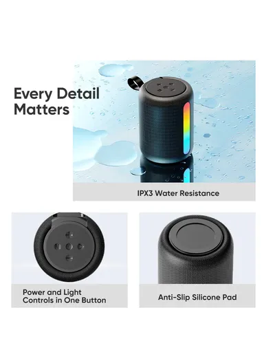 Fabric Mesh BT Speaker with Ambient Light Stereo Sound Multi-Connection Portable Speaker S56