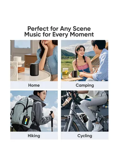 Fabric Mesh BT Speaker with Ambient Light Stereo Sound Multi-Connection Portable Speaker S56