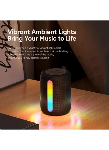Fabric Mesh BT Speaker with Ambient Light Stereo Sound Multi-Connection Portable Speaker S56