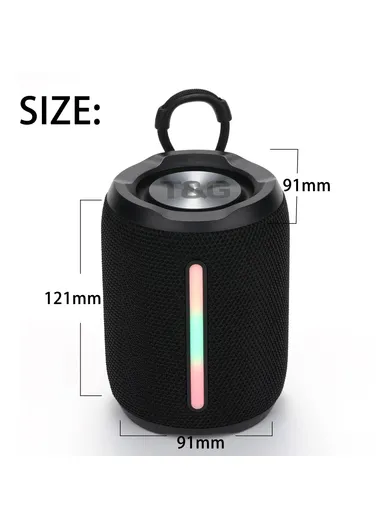 Portable Wireless Subwoofer Bluetooth-compatible Mini Speaker with Hanging Loop TG679 - Blue