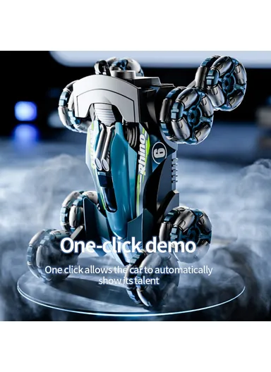 Spray RC Car Model Remote Control Stunt Vehicle with LED Light, 2 Batteries 4DRC Y6 8WD - Red