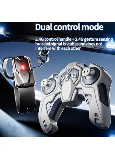 Spray RC Car Model Remote Control Stunt Vehicle with LED Light, 2 Batteries 4DRC Y6 8WD - Red