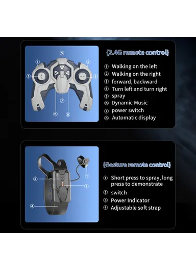 Spray RC Car Model Remote Control Stunt Vehicle with LED Light, 2 Batteries 4DRC Y6 8WD - Red