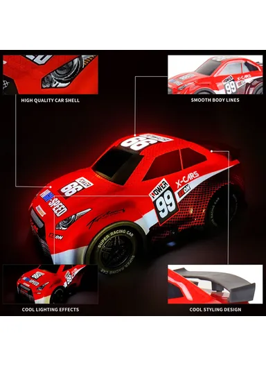 24 2WD Remote Control Racing Car Children Toy RC Car with Cool Light - Red Q240 1 
