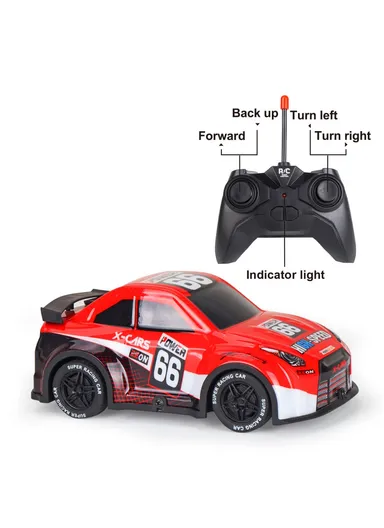 24 2WD Remote Control Racing Car Children Toy RC Car with Cool Light - Red Q240 1 