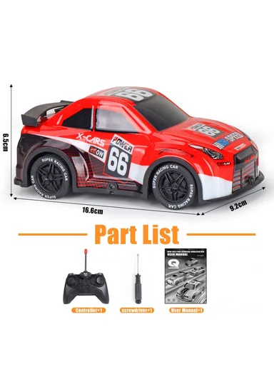 24 2WD Remote Control Racing Car Children Toy RC Car with Cool Light - Red Q240 1 