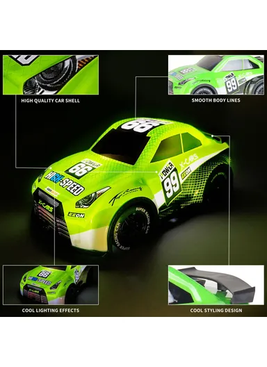 24 2WD Remote Control Racing Car Children Toy RC Car with Cool Light - Green Q240 1 
