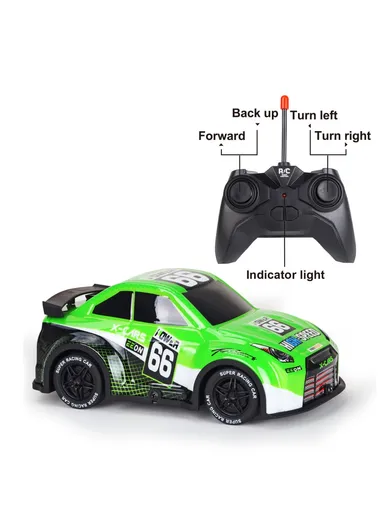 24 2WD Remote Control Racing Car Children Toy RC Car with Cool Light - Green Q240 1 