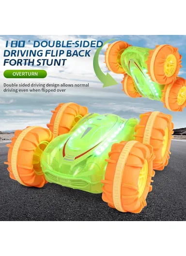 2.4G Remote Control Stunt Car Amphibious Vehicle with 7 Color LED Lights (CE / CPC / EN71 / ASTM / CPSIA Certified) JC014  - Transparent Blue  