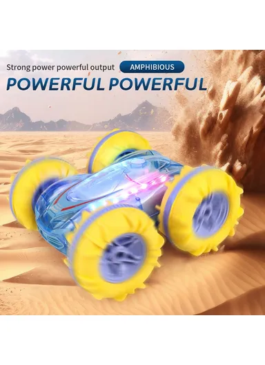 2.4G Remote Control Stunt Car Amphibious Vehicle with 7 Color LED Lights (CE / CPC / EN71 / ASTM / CPSIA Certified) JC014  - Transparent Blue  